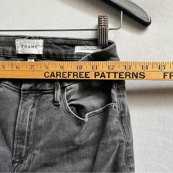 Frame Le Crop mini boot raw hem denim jeans Sz 27 - Picture 12 of 13